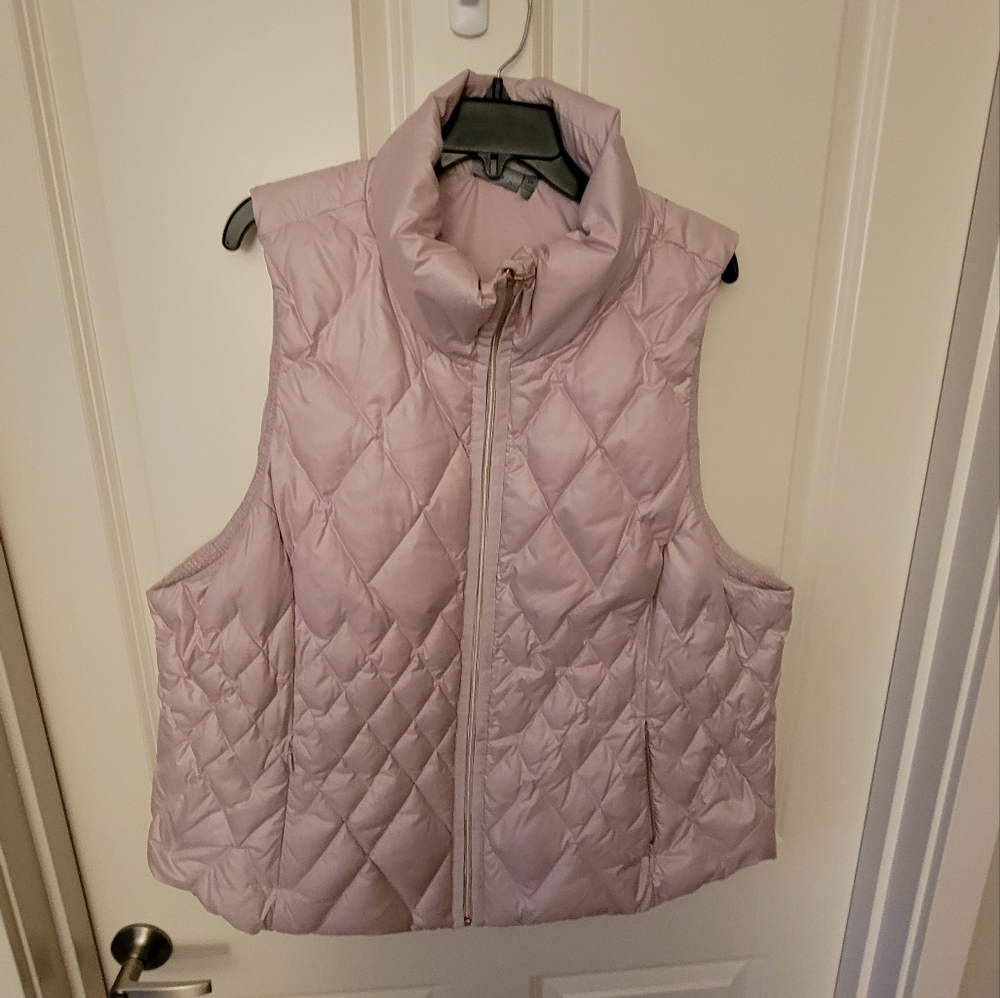 ATHLETA Down Puffer Padded Zip Vest 2X Champagne Pink
